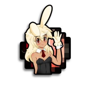 Dusty Bunny Girl Vinyl Sticker