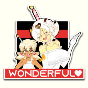 Wonderful Cupcake and Lady White Vinyl Sticker