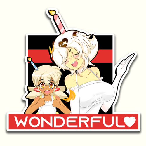 Wonderful Cupcake and Lady White Vinyl Sticker